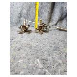 Metal Flower Candlestick Holders - Matching Pair is Made in India