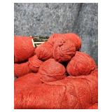 Red Cotton Crochet Yarn Bundle with Lace Sample - Total of 5 Completed Pieces