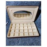 Red Jewelry Display Case with Mirror