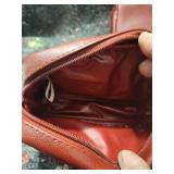 Red Leather Cosmetic Bags Set with Polka Dot Pouch