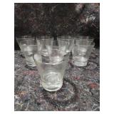 Set of 8 Clear Crown Royal Glasses