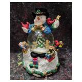 Snowman and Bears Christmas Snow Globe