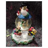 Snowman and Bears Christmas Snow Globe