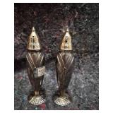 La France Reg Art Deco Silver Plated Salt and Pepper Shakers