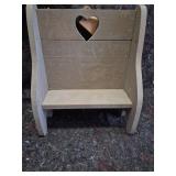 Wooden Heart-Back Bench