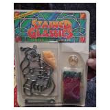 1980s Stained Glass Classics & Makit Bakit Craft Kits Lot
