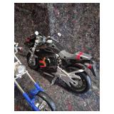 Diecast Motorcycle Models - Blue Pirate and Black Sport Bike Set