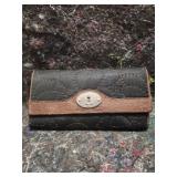 Fossil Quilted Wallet with Brown Leather Trim