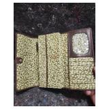 Fossil Quilted Wallet with Brown Leather Trim