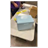 Small Light Blue Cooler Box with Dividers - Retail: $25