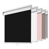 Joydeco 100% Blackout Roller Shades for Windows, Cordless Window Shades, Black Window Shades Sun Protection for Bedroom Office Black (71\" Wx75 H) - Retail: $0