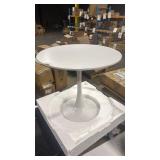 31.5\" Round Dining Table Modern White Tulip Table Leisure Coffee Table with Load-Bearing Capacity of 165 (partial damage on top) - Retail: $0