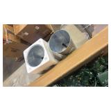 Set of Three Pre-Lit Artificial Christmas Trees, LED Lights - Retail: $0