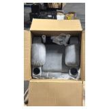 Gray kids recliner with cupholders and foot rest - Retail: $0