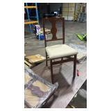 Giantex Folding Dining Chairs Set of 2, Upholstered Dining Chairs with Comfy Padded Seats, Rubber Wood Frame, Anti-Slip Foot Pads, No Assembly, Space-Saving Kitchen Chairs for Dining Room - Retail: $0