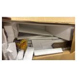 Costway Electric Fireplace 18\" with Mantel Stand with Shelf 4650 BTUs 1400W (mantel 31in Tall, 32in Long) - Retail: $0