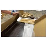 Vintage Computer Desk with Storage Shelves and 4 Drawers - Retail: $0