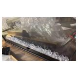 COSTWAY 23 Inches Electric Fireplace Insert, 750W/1500W Fireplace Heater with Remote Control, Adjustable Flame Color & Brightness, 1H-8H Timer, Thermostat and Overheat Protection - Retail: $0