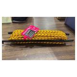 1/4 in. x 100 ft. Black and Yellow Diamond Braided Polypropylene Rope with Winder - Retail: $88