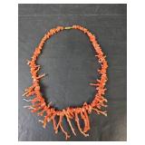 Natural Branch Coral Necklace with Gold Clasp