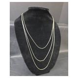 78in Sterling Silver Box Chain Necklace 20.79gm