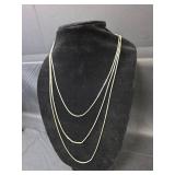 78in Sterling Silver Box Chain Necklace 20.79gm