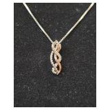 Sterling Silver Infinity Box Chain Necklace 2.50gm