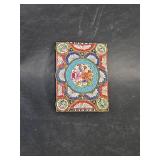 Italian Micro Mosaic Floral Brooch Stamped Made in Italy