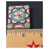 Italian Micro Mosaic Floral Brooch Stamped Made in Italy