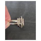 Sterling Silver Amethyst Ring, Stamped Sterling,  Size 9, 5.58gm