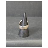 Turquoise and Coral Sterling Silver Ring, Stamped 925, Size 8.25, 16.34gm