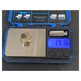 Handcrafted Sterling Silver Hammered Band Ring, Stamped 925, Size 8.75,  14.16gm