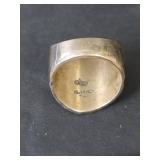 Handcrafted Sterling Silver Hammered Band Ring, Stamped 925, Size 8.75,  14.16gm