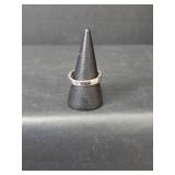 10KT White Gold Ring with Black and White Sapphires, Stamped 10KT, Size 8.25, 5.05gm