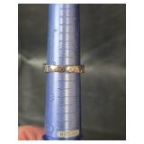 10KT White Gold Ring with Black and White Sapphires, Stamped 10KT, Size 8.25, 5.05gm