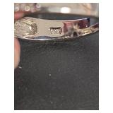 10KT White Gold Ring with Black and White Sapphires, Stamped 10KT, Size 8.25, 5.05gm