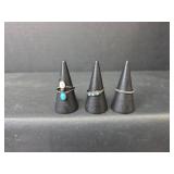 Sterling Silver Ring Collection with Turquoise and Moonstone