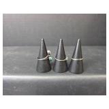 Sterling Silver Ring Collection with Turquoise and Moonstone