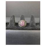 US ARMY Retired Vietnam Ring with Pink Stone, Stamped GRR and 510342475, Size 12.5
