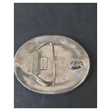 Handcrafted Native American Turquoise & Coral Belt Buckle USA