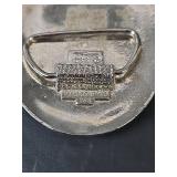 Handcrafted Native American Turquoise & Coral Belt Buckle USA