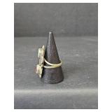 Native American Sterling Silver Turquoise and Coral Ring 5.76gm