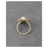 Native American Sterling Silver Turquoise and Coral Ring 5.76gm