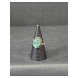 Southwestern Turquoise Sterling Silver Ring 3.05gm