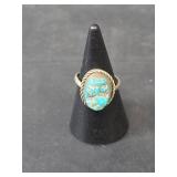 Southwestern Turquoise Sterling Silver Ring 3.05gm