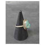 Southwestern Turquoise Sterling Silver Ring 3.05gm
