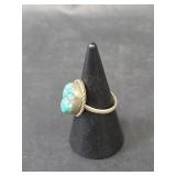 Southwestern Turquoise Sterling Silver Ring 3.05gm