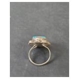 Sterling Silver Turquoise Ring 9.05gm (stone is cracked) Size 6.75