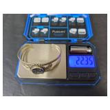 Mexican Alpaca Silver Abalone Cuff Bracelet, 22.35gm