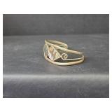 Sterling Silver Abalone Shell Cuff Bracelet 13.29gm